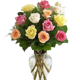 15 multi-colored roses | Flower Delivery Saransk